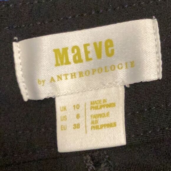 Maeve by Anthropologie Slit Front Ponte Pants Black Size 8 - Picture 12 of 13